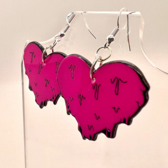 Melting Heart Earrings - Valentines Day Earrings - Liquid Earring - Love Earring - Picture 7 of 9
